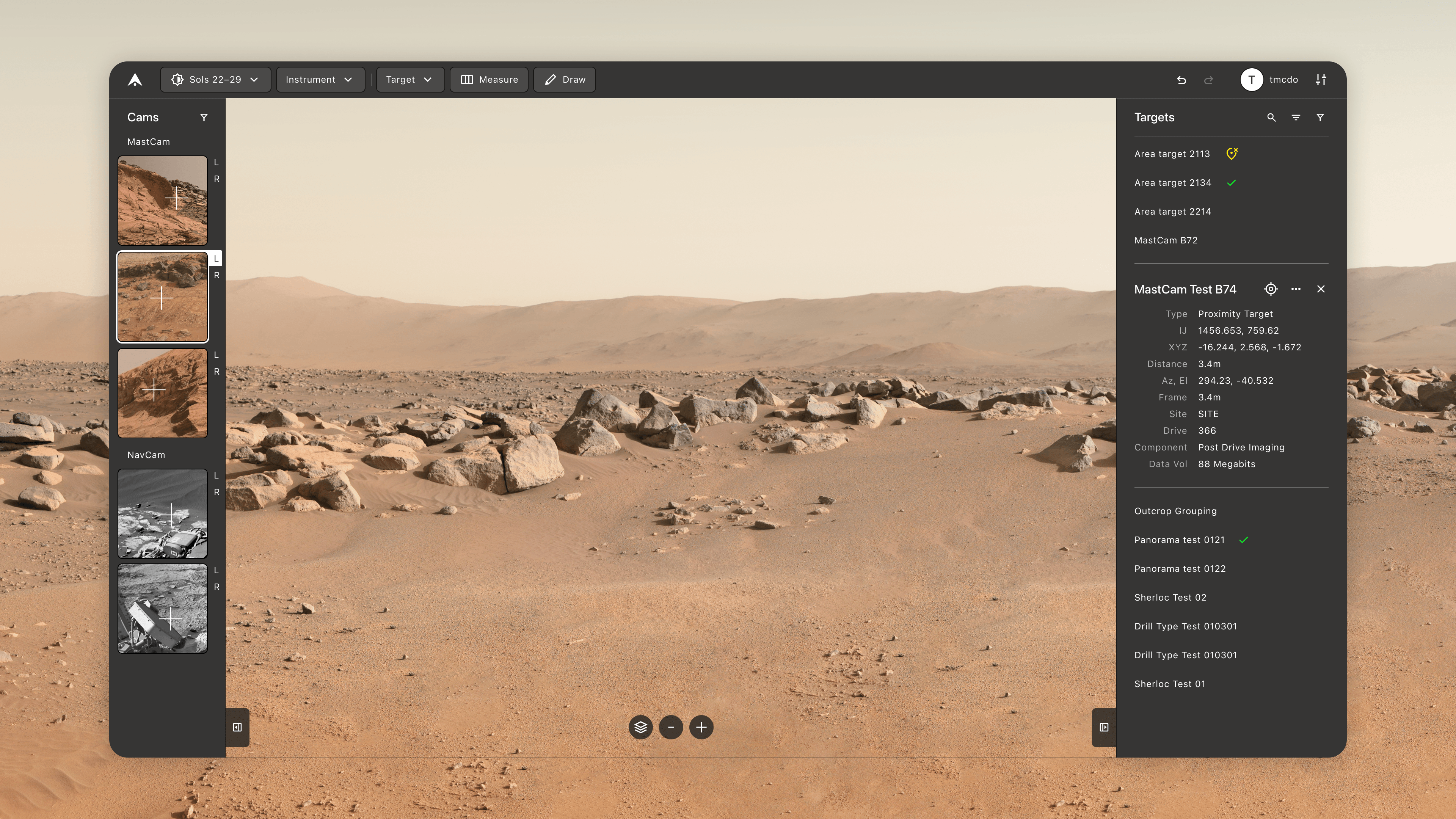Main view of the web-based OnSight